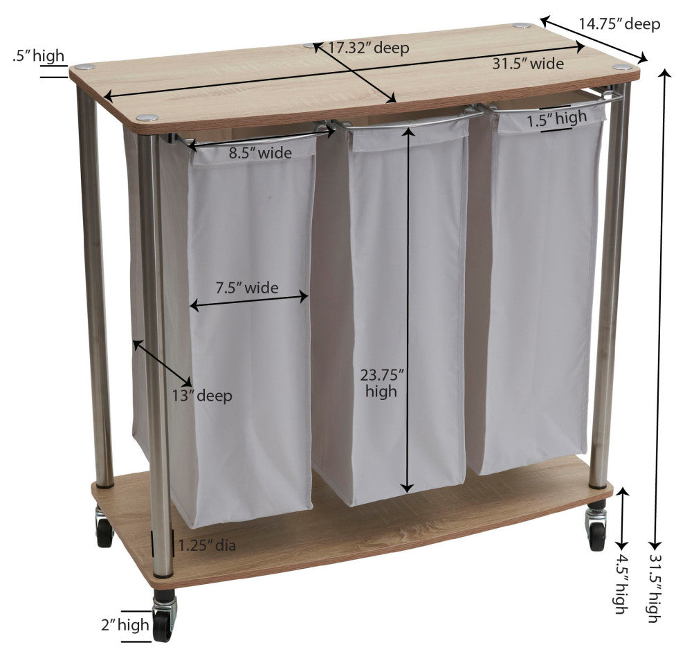 3-Bag Laundry Sorter