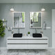 Black Matte 16" Modern Square Above Mount Ceramic Sink