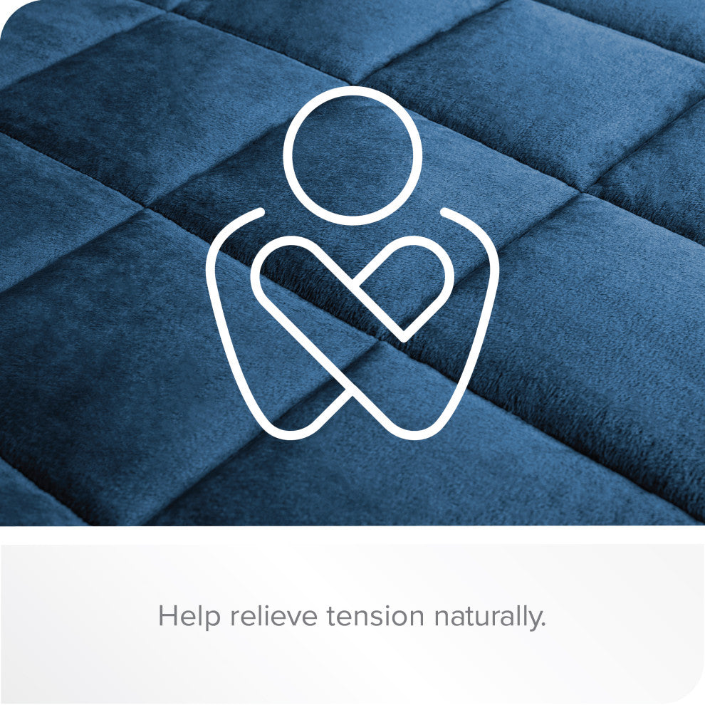 Weighted Blanket, Minky Fleece Dark Blue, 60"x80", 17lb