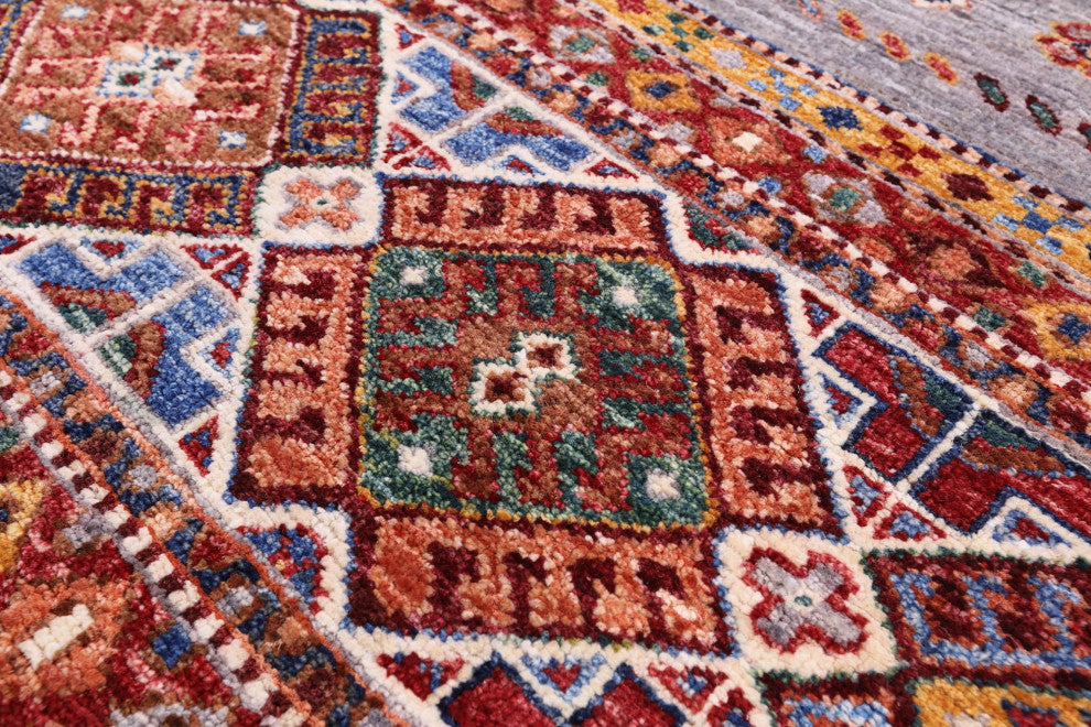 4' 10" X 6' 7" Handmade Khorjin Super Kazak Wool Rug Q11204