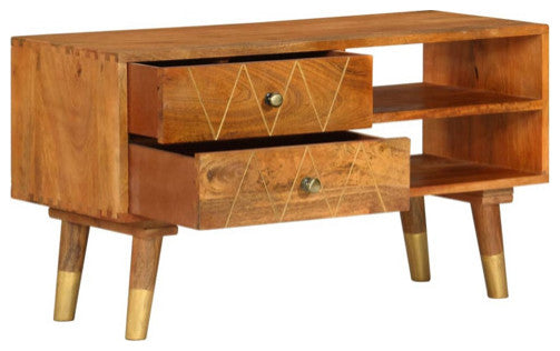 vidaXL TV Stand TV Unit Sideboard TV Console Media Cabinet Solid Mango Wood