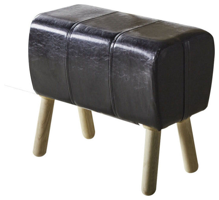 41" X 11" X 18" Black And Natural Bench