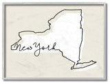 New York Home State Map Neutral Print Design, 11"x14"