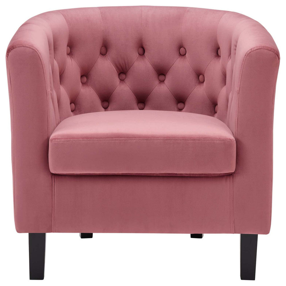 Armchair Accent Chair, Velvet, Pink, Modern, Living Lounge Hotel Hospitality
