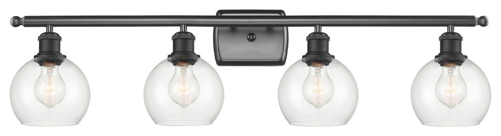 Innovations 516-4W-BK-G122-6-LED 4 Light Bath Vanity Light, Matte Black