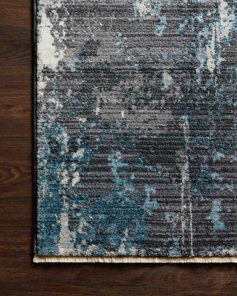 Samra SAM-06 Charcoal/Sky 2'7"x12' Area Rug