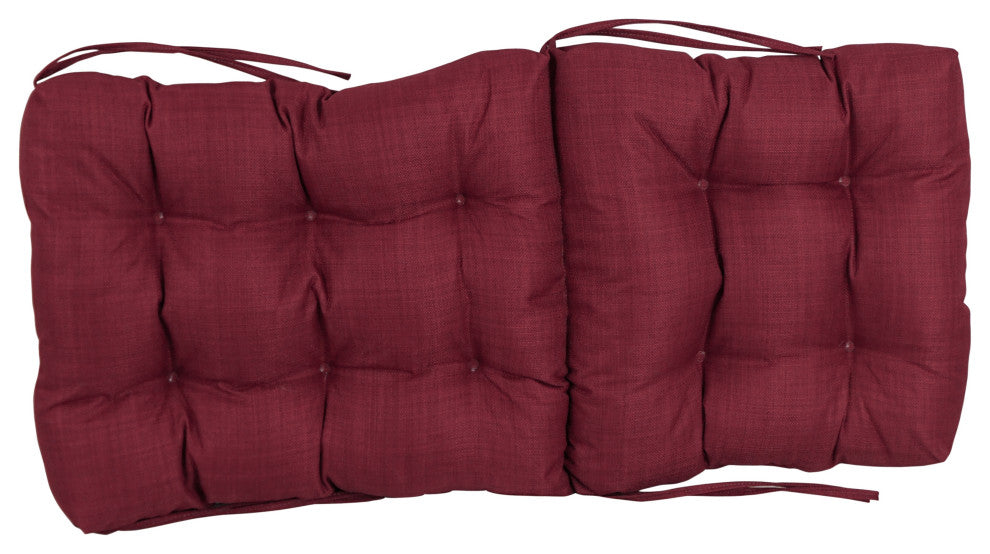 18"x38" Solid Microsuede Tufted Chair Cushion, Merlot