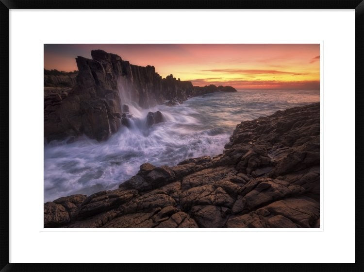 "Wall By The Sea" Framed Digital Print by Joshua Zhang, 32x24"