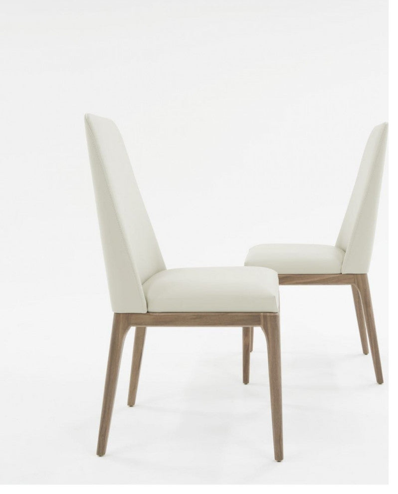 Set of Two Gray Walnut Dining Chairs