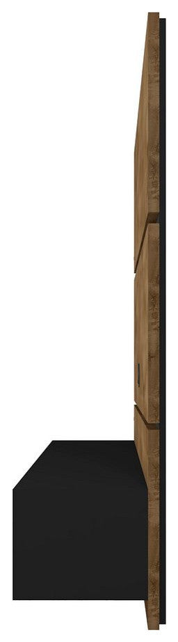 Vernon 62.99 Floating Entertainment Center in Rustic Brown and Black