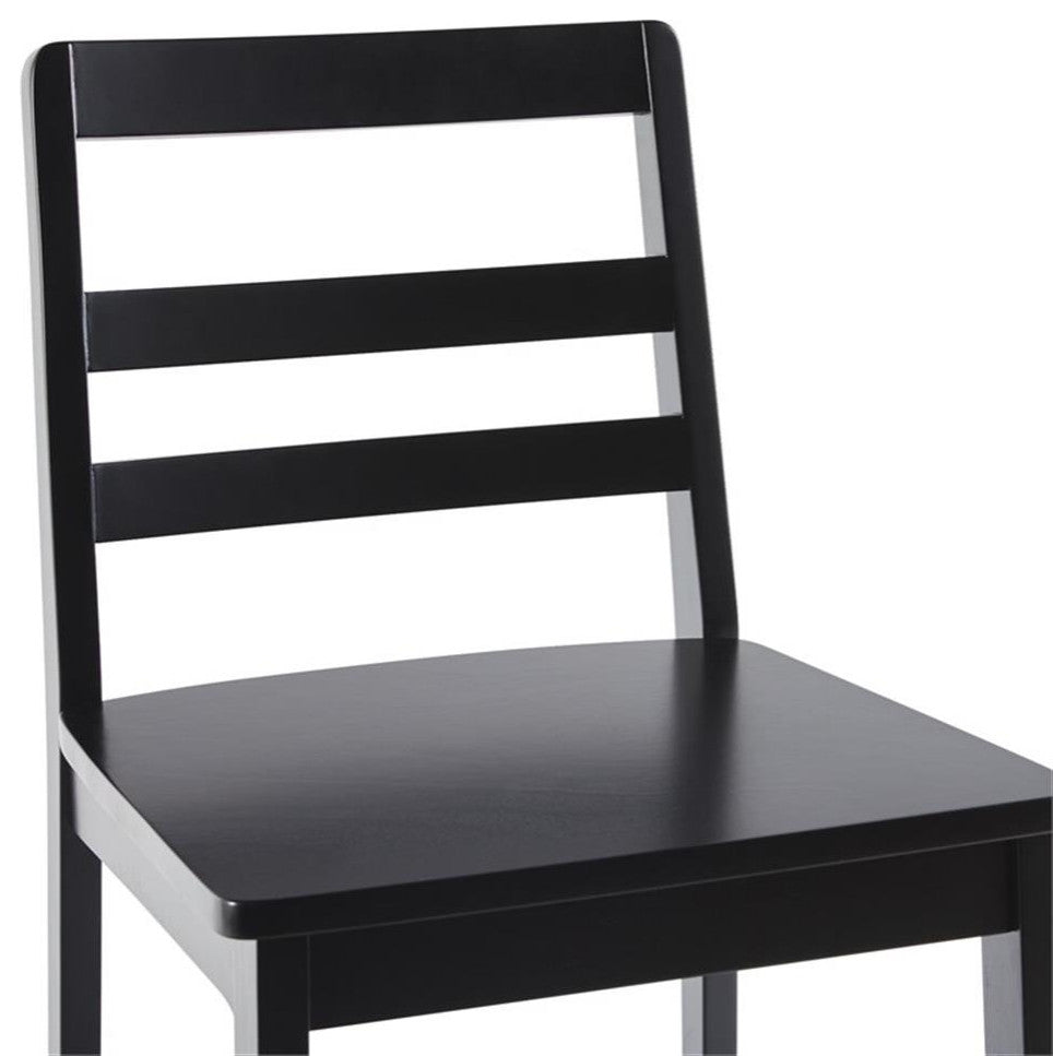 Pemberly Row Modern Solid Wood Ladder-Back Counter Stool - Set of 2 - Black