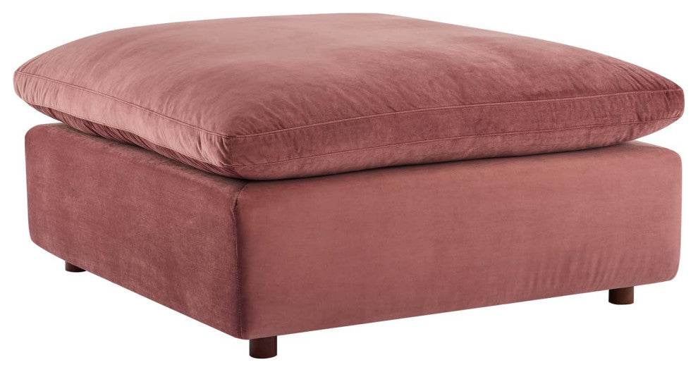 Down Filled Overstuffed Performance Velvet 7Piece Sectional Sofa-Dusty Rose