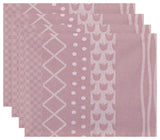 18"x14" Pattern Stripe Placemats, Set of 4, Pale Pink