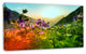 Multicolor Mountains Meadow View, Floral Canvas Art Print, 32"x16"