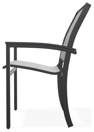 Bazza Sling Stackable Outdoor Dining Chair, Fossil/Black