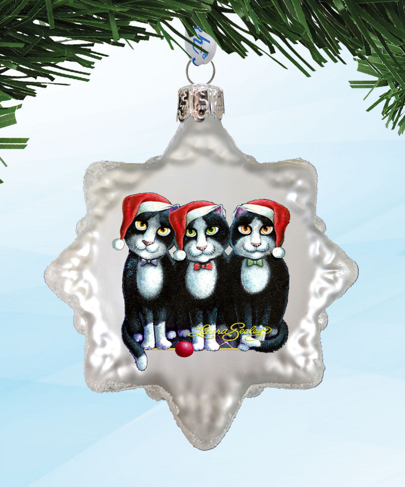 Kitty Cats Mercury Glass Ornaments