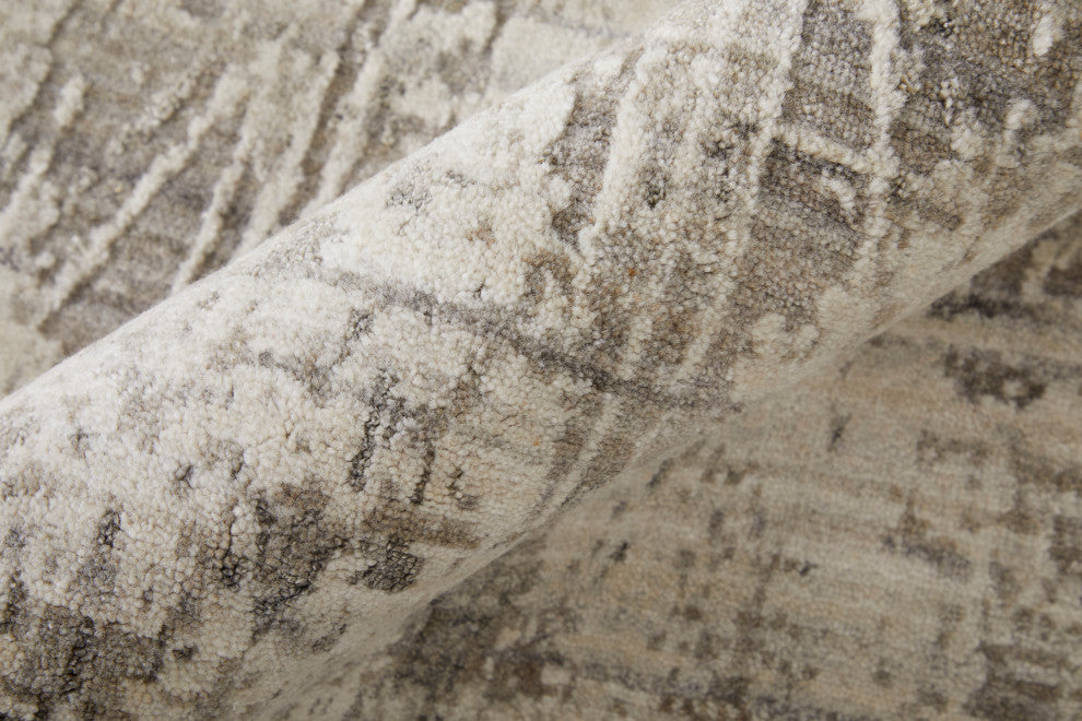 Kinton Modern Abstract, Gray/Ivory, 9'x12' Area Rug