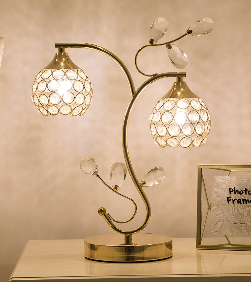 Habkern | Modern Crystal LED Night Lampshade with Eye Protection, Gold, A