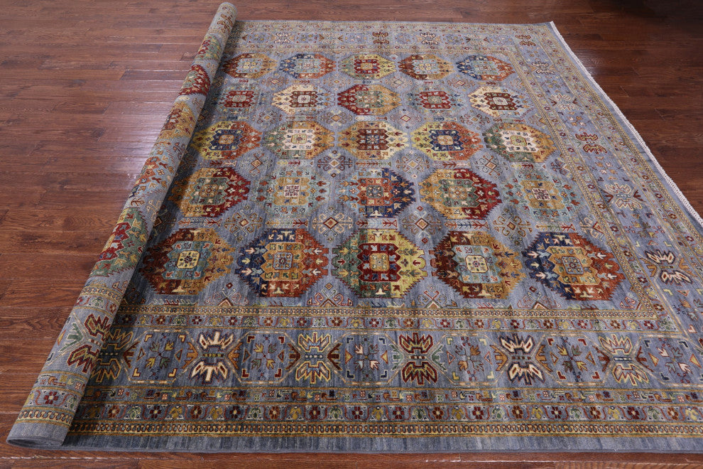 Handmade Fine Turkmen Wool Rug 10' 1" X 13' 9" - Q15635