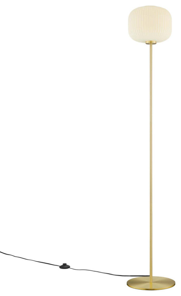 Floor Lamp Light, White Gold, Glass, Modern, Mid Century Bistro Hospitality