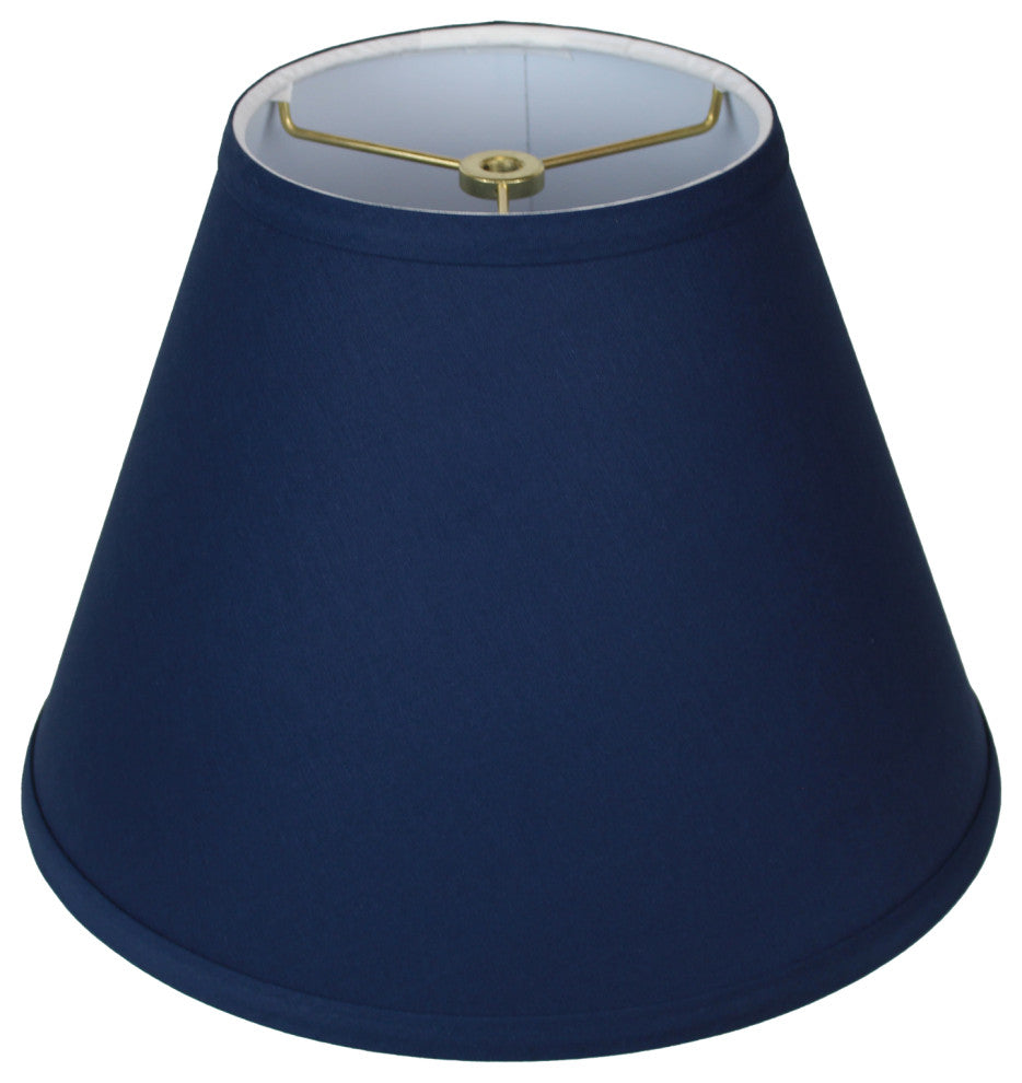 Fenchel Shades 6"x12"x9" Brass Spider Attachment Empire Lamp Shade, Linen Navy