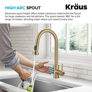 Bolden Sensor 2-Function Pull-Down 1-Handle Kitchen Faucet, Brushed Brass