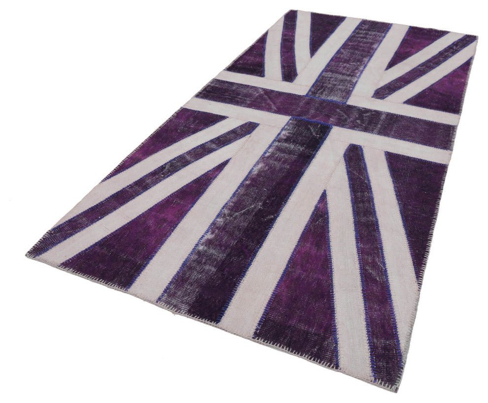 Rug N Carpet - Handwoven Oriental 5' 0'' x 9' 11'' Flag Patchwork Rug