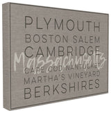 'Massachusetts Berkshires Boston Salem', Stretched Canvas, 24"x1.5"x30"