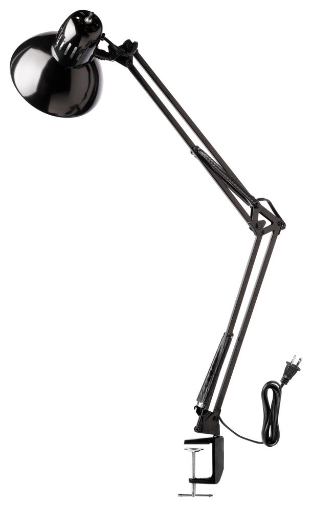 Globe Electric 56963 1 Light 32" Clamp On Swing Arm Desk Lamp - Black