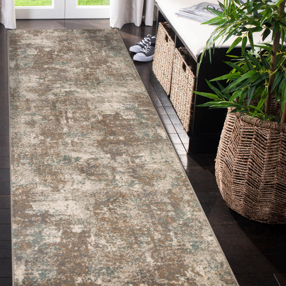 Alpine Bella Runner, Brown, 2'7" x 10', Abstract