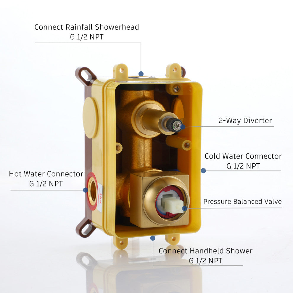 CASAINC 10" Luxury Wall Mounted Shower System Set w Sliding Handheld Rod, Brushed Gold