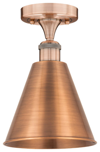 Ballston Cone-1 Light 8" Semi-Flush Mount-Antique Copper Shade