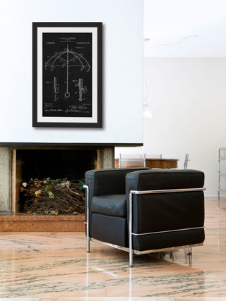 "Umbrella 1912 Black Paper" Framed Painting Print