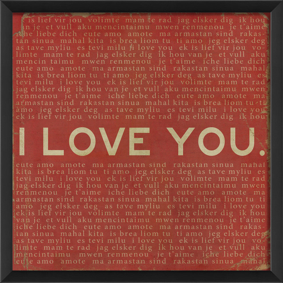 I Love You Print, Red