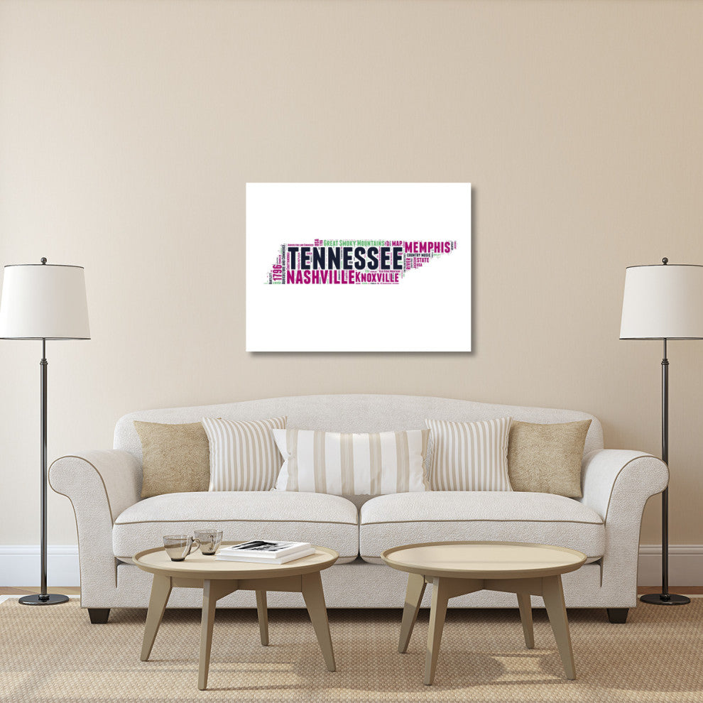 "Tennessee Word Cloud Map" Fine Art Print