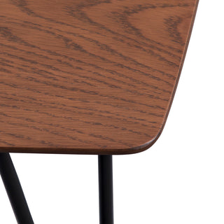 Elmwood 47" Coffee Table Rectangular MDF Tabletop, Black Iron, Walnut