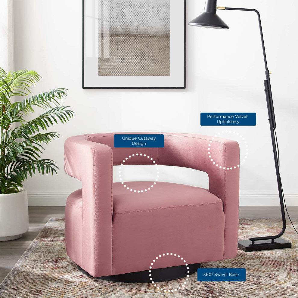 Armchair Accent Chair, Velvet, Pink, Modern, Living Lounge Hotel Hospitality