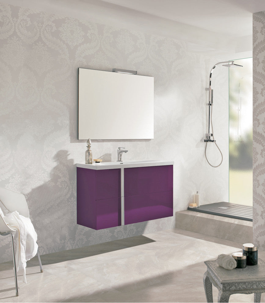 Royo Onix Collection Bathroom Vanity with Sink, Tech Aubergine, 40" 2 Drawers