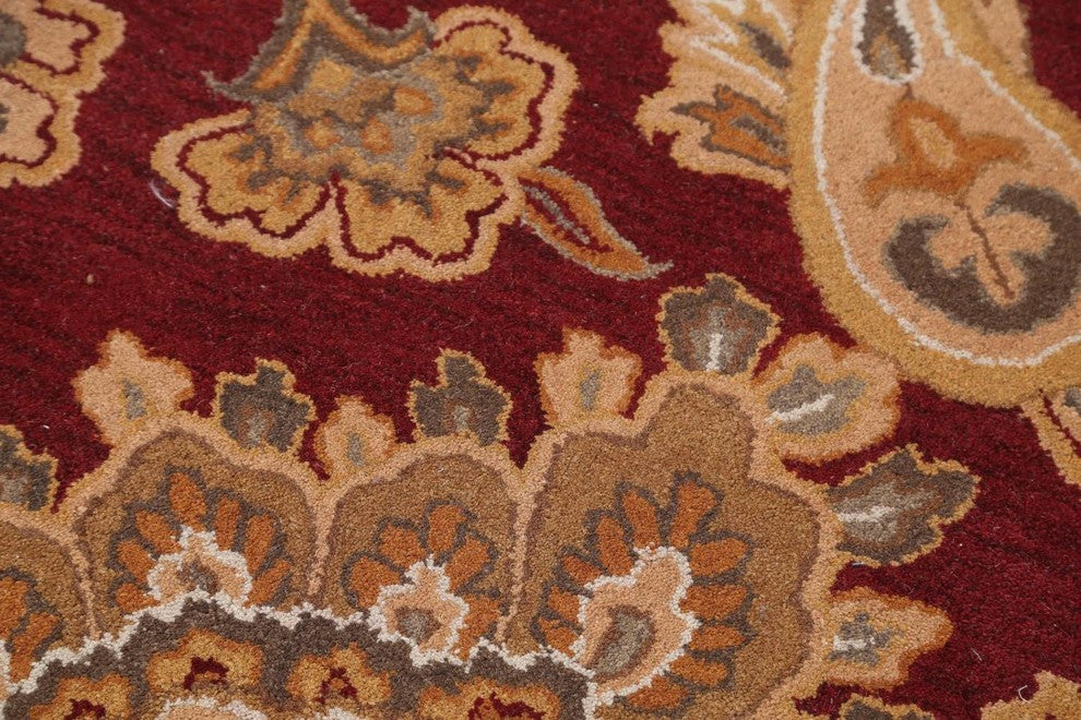 Paisley Hand Tufted Indian Oriental 100% Wool Area Rug, Runner 10'