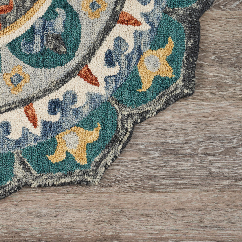 Eclectic Floral Mandala Indoor Area Rug, 4' Round