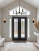 Bedford 24" 6-Light Chandelier Matte Black With Brass Finish