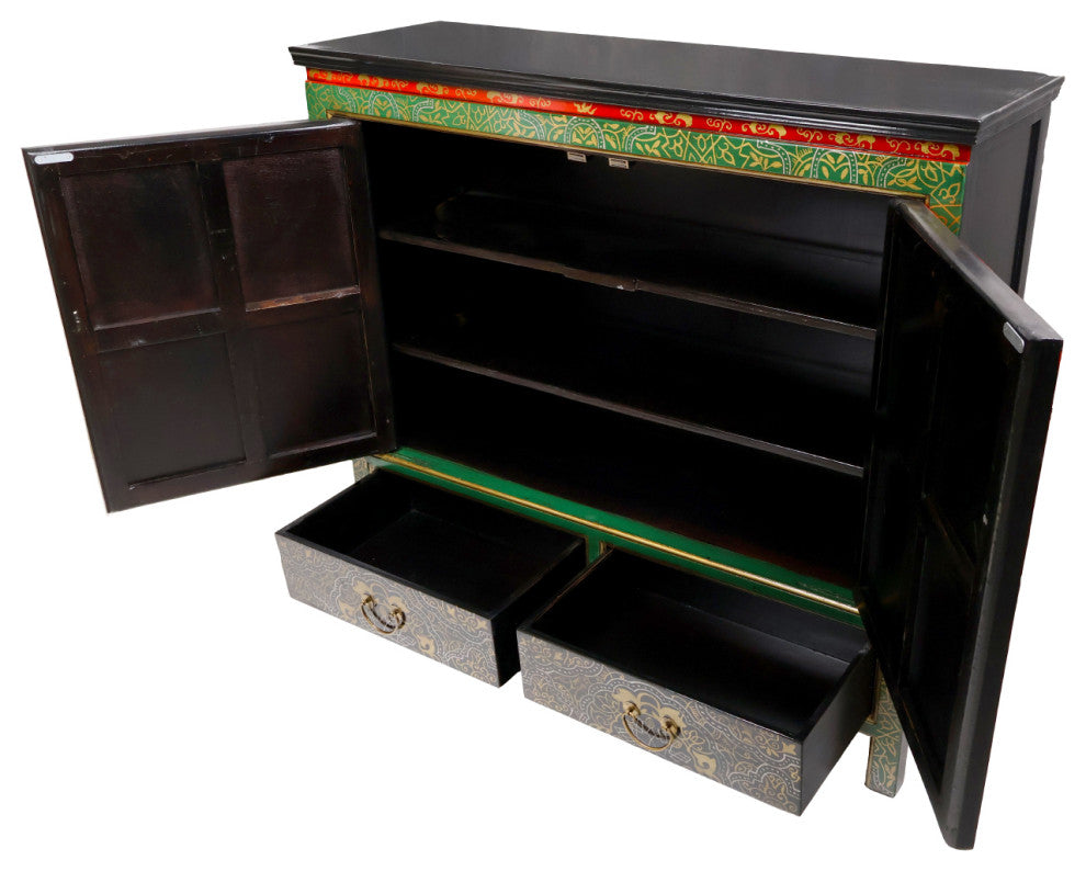 47" Tibetan Cabinet Hand Painted