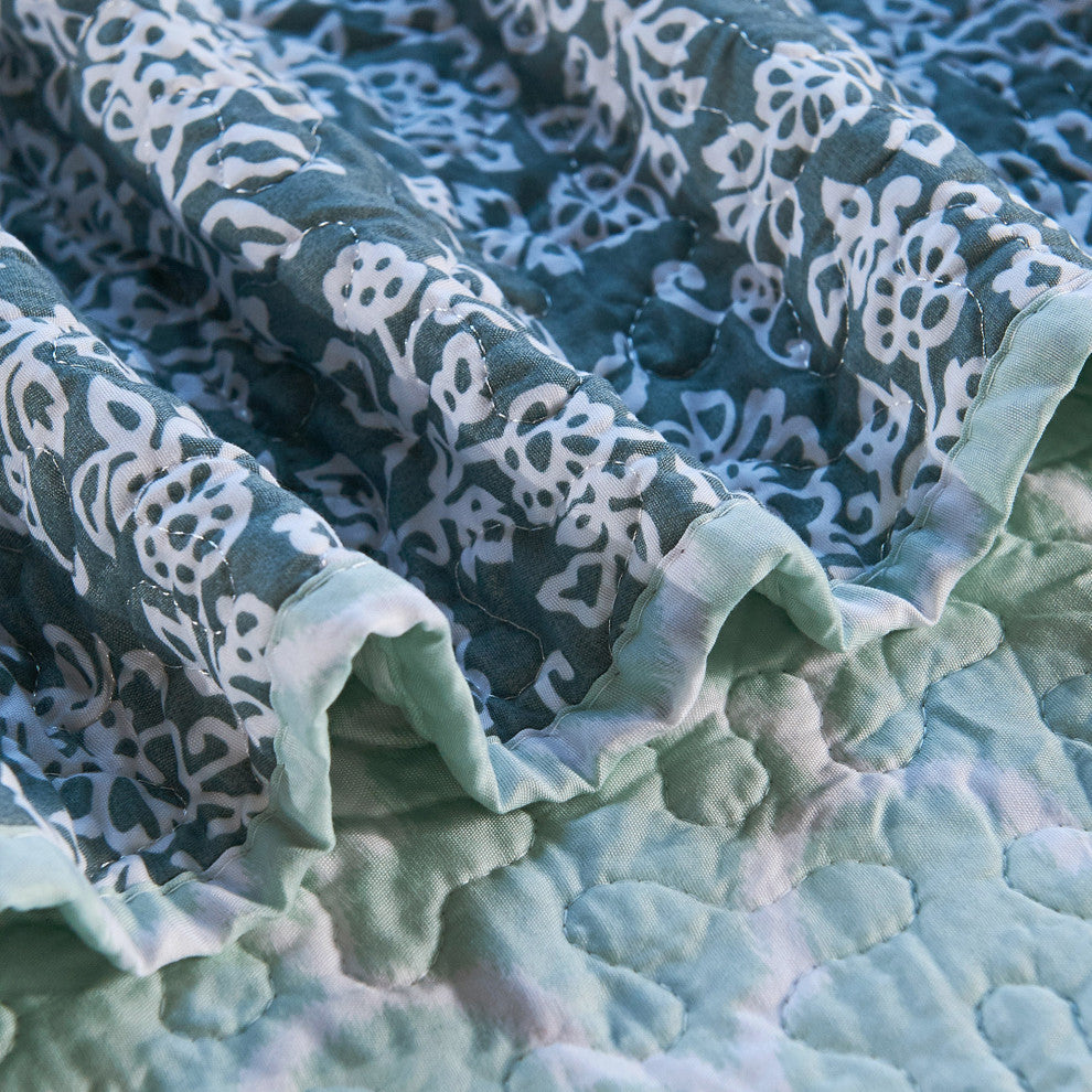 Royal Scroll 9-Piece Bedspread Set, Teal, Oversized King, 122"x106"