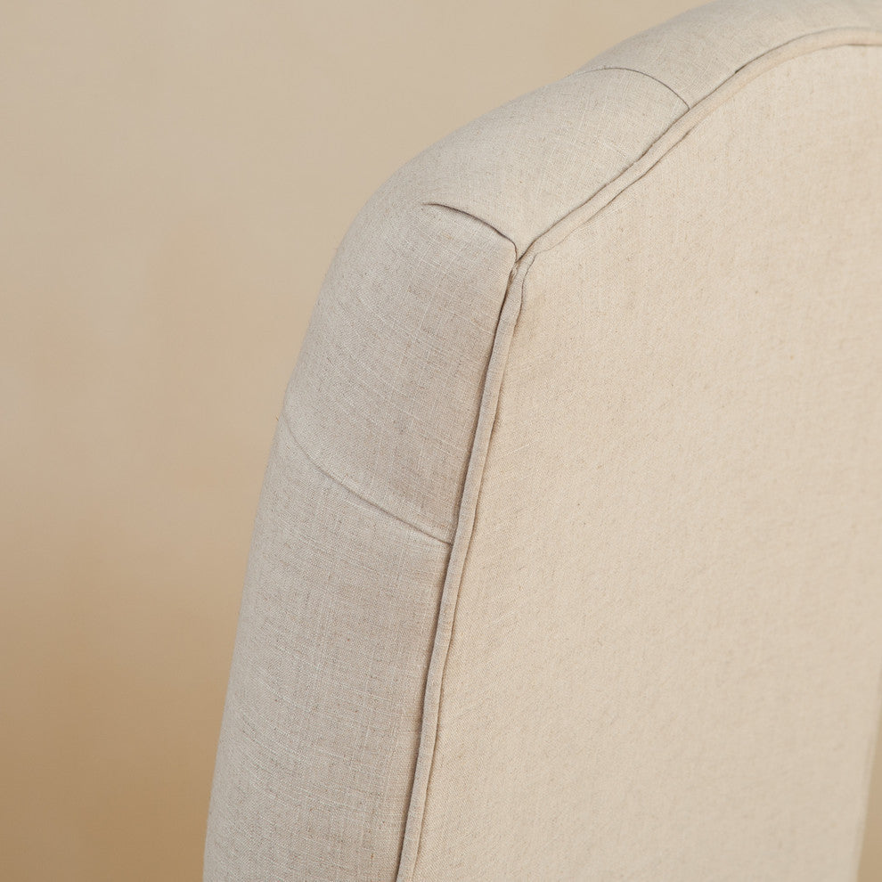 GDF Studio Prince Fabric Dining Chair, Set of 2, Natural Plain