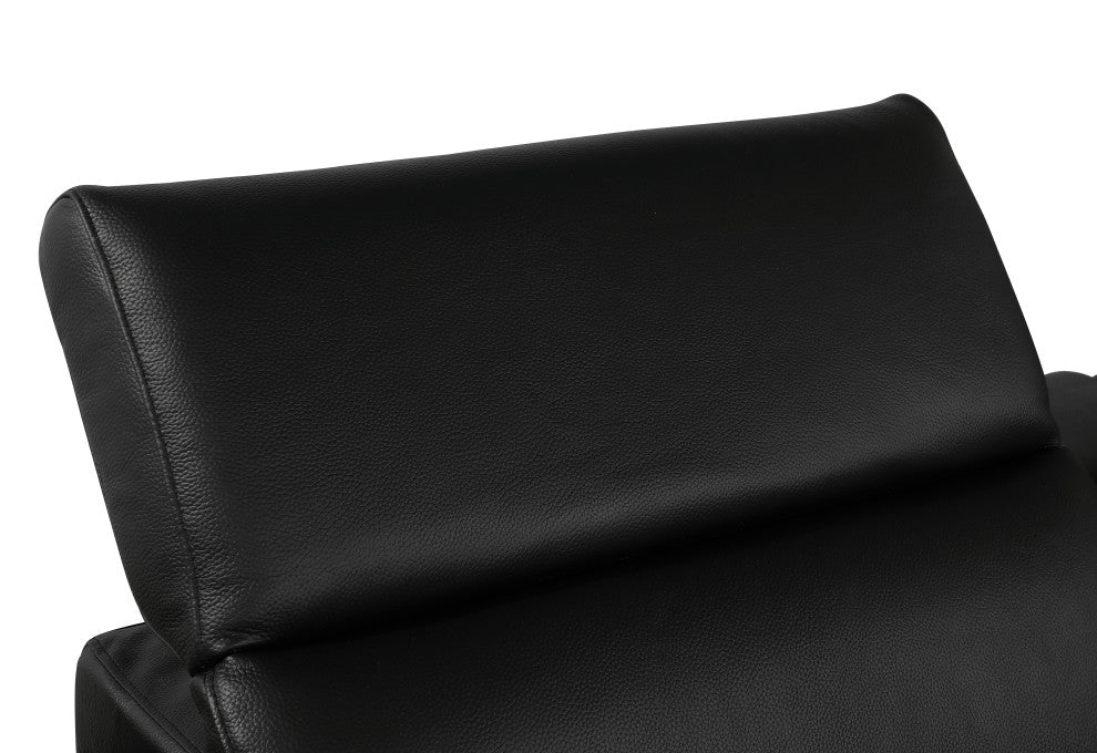 Giovanni 7-Piece 3-Power Reclining Italian Leather Sectional, Black