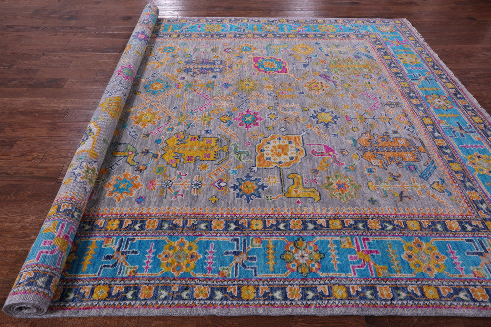 Turkish Oushak Handmade Wool Rug 9' 2" X 11' 11" - Q14996
