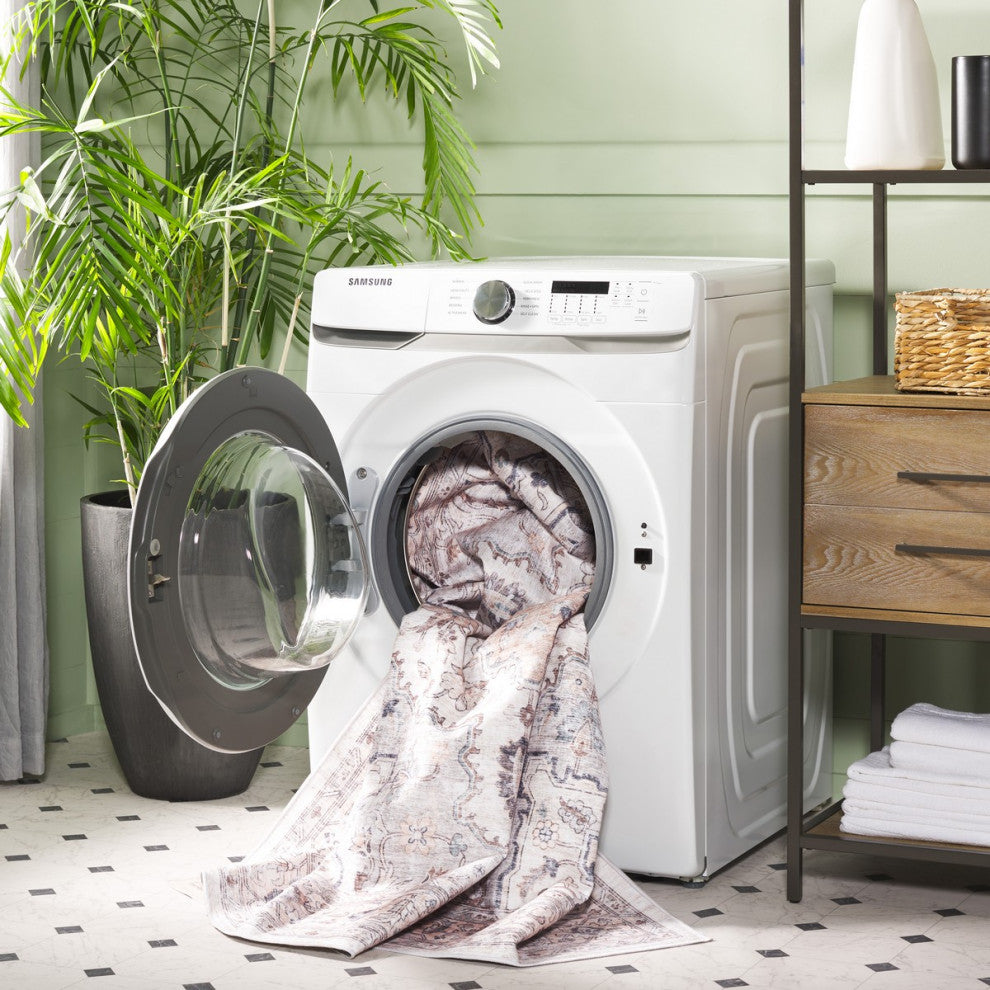 Safavieh Arizona Machine-Washable Collection ARZ520 Rug, Peach/Beige, 6'x9'