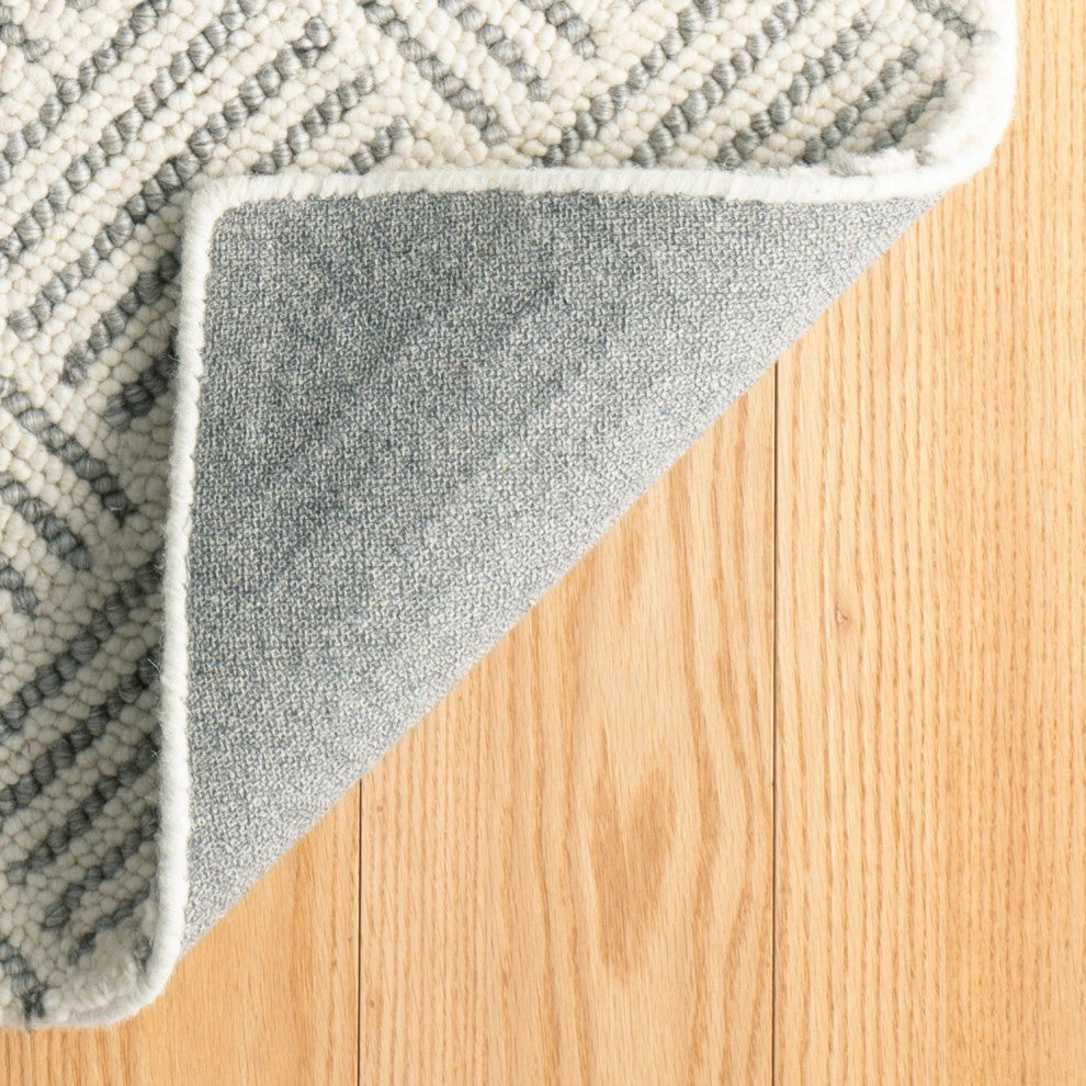 Dash & Albert Layers Grey Hand Hooked Wool Rug, Grey, 3' x 5'