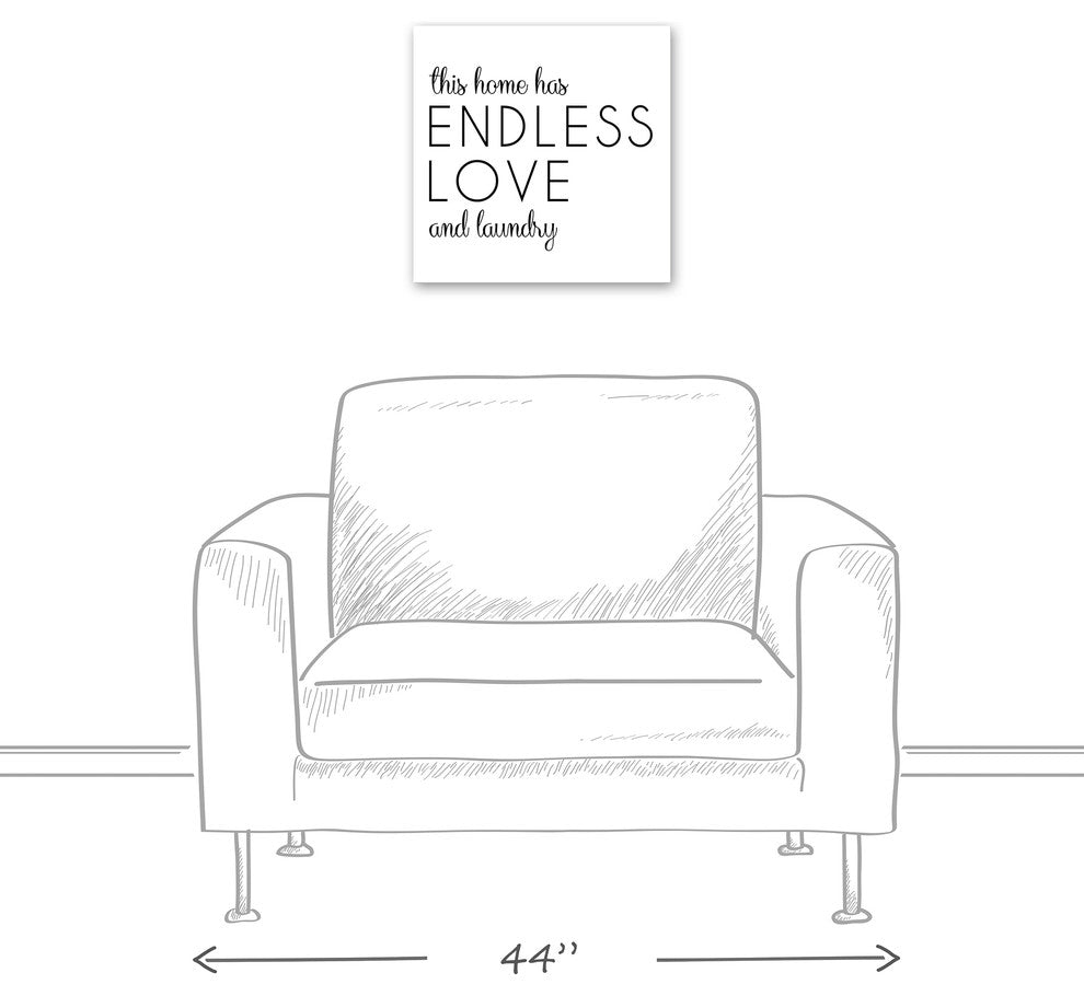 Endless Love and Laundry Wall Art, 16"x16", Canvas