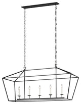 Dianna Five Light Medium Linear Chandelier, Midnight Black
